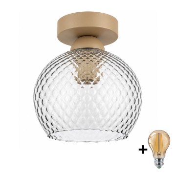 BRILAGI - LED Stropní svítidlo RETRO GLASS 1xE27/60W/230V pr. 18 cm béžová/kouřová šedá