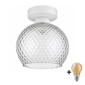 BRILAGI - LED Stropní svítidlo RETRO GLASS 1xE27/60W/230V pr. 18 cm bílá/kouřová šedá