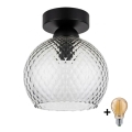 BRILAGI - LED Stropní svítidlo RETRO GLASS 1xE27/60W/230V pr. 18 cm černá/kouřová šedá