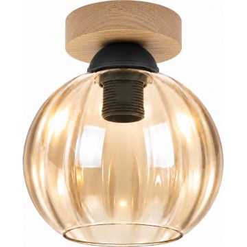 BRILAGI - LED Stropní svítidlo RETRO GLASS 1xE27/60W/230V pr. 18 cm dub/kouřová béžová