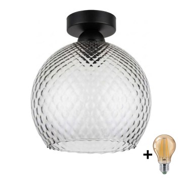 BRILAGI - LED Stropní svítidlo RETRO GLASS 1xE27/60W/230V pr. 25 cm černá/kouřová šedá
