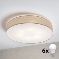 Brilagi - LED Stropní svítidlo SIRIJA 6xE27/15W/230V pr. 80 cm béžová