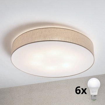 Brilagi - LED Stropní svítidlo SIRIJA 6xE27/60W/230V pr. 80 cm béžová