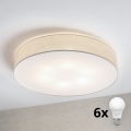 Brilagi - LED Stropní svítidlo SIRIJA 6xE27/60W/230V pr. 80 cm krémová