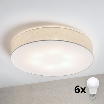 Brilagi - LED Stropní svítidlo SIRIJA 6xE27/60W/230V pr. 80 cm krémová