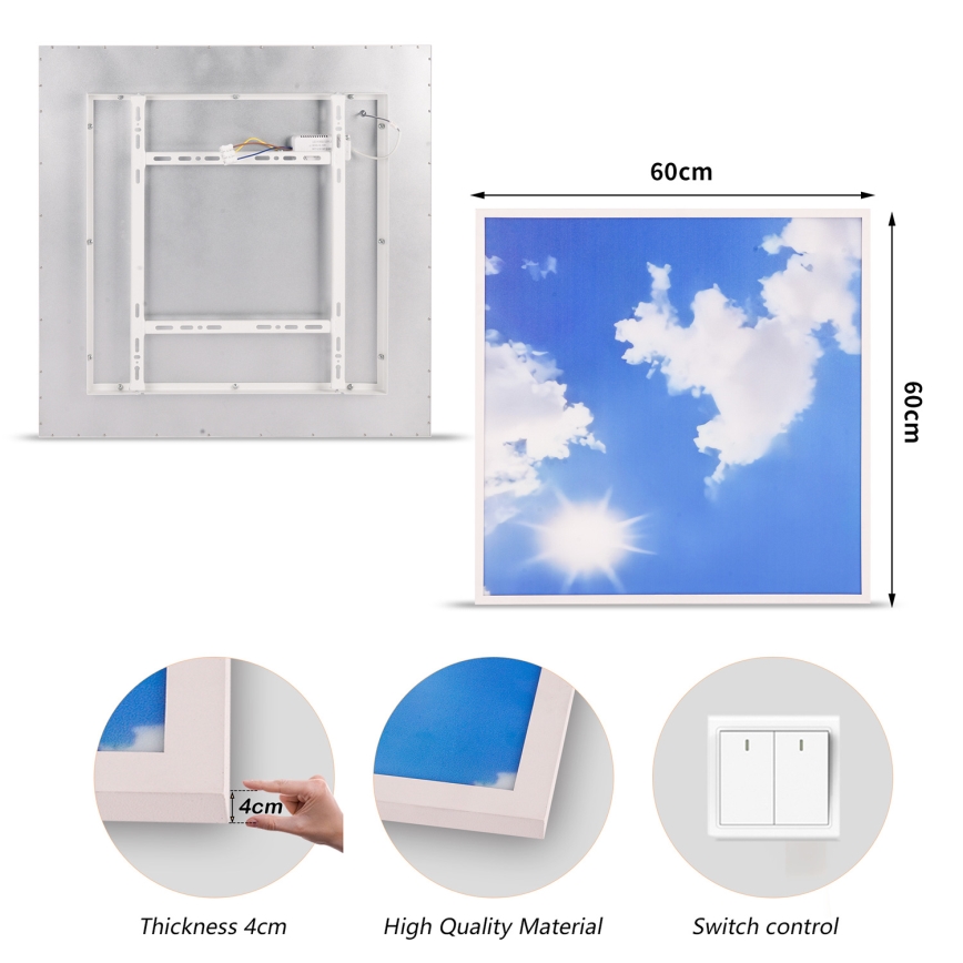 Brilagi - LED Stropní svítidlo SLIMFRAME LED/58W/230V 60x60 cm stříbrná/modrá