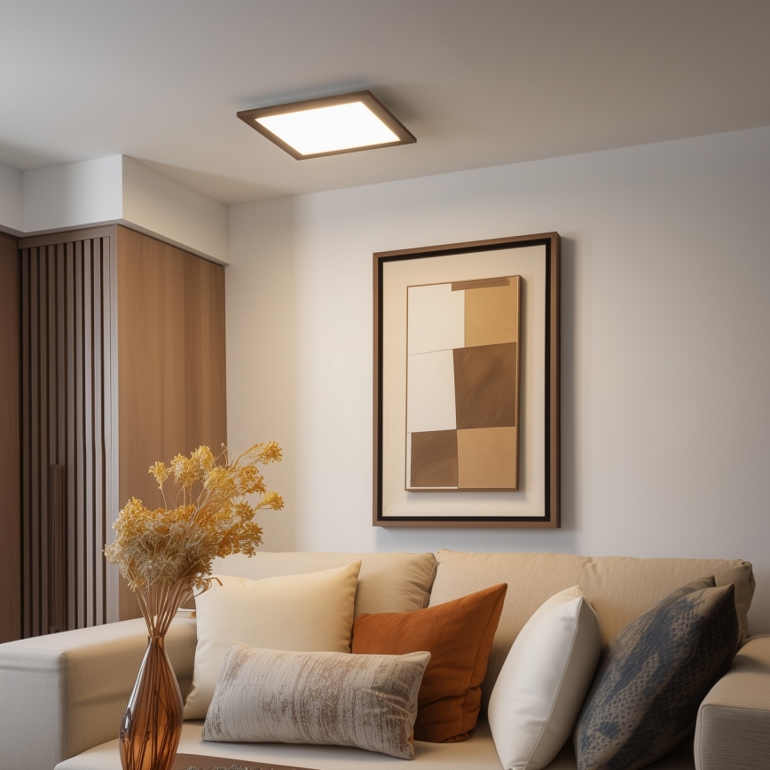 Brilagi - LED Stropní svítidlo SLIMFRAME WOOD LED/36W/230V 49,5x49,5 cm hnědá