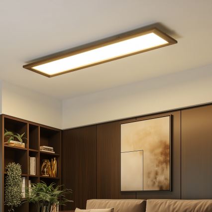 Brilagi - LED Stropní svítidlo SLIMFRAME WOOD LED/58W/230V 124x34 cm tmavě hnědá