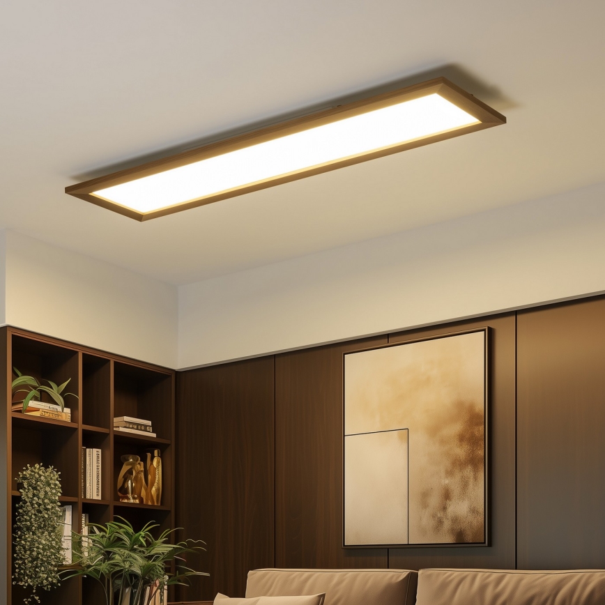 Brilagi - LED Stropní svítidlo SLIMFRAME WOOD LED/58W/230V 124x34 cm tmavě hnědá