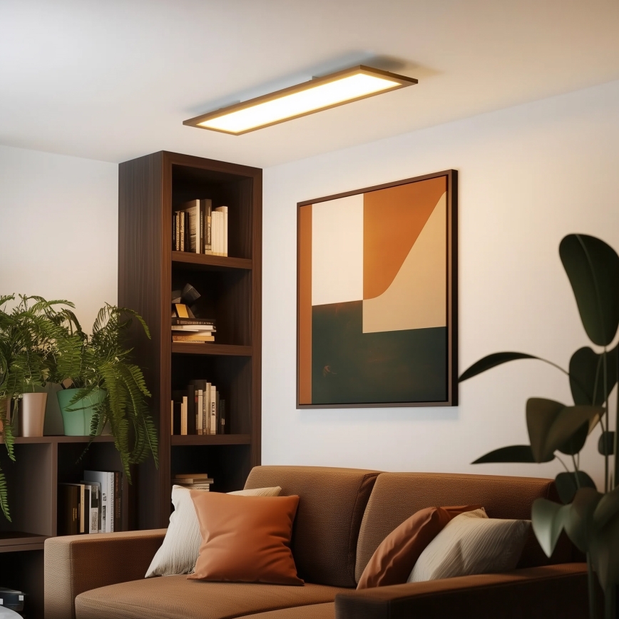 Brilagi - LED Stropní svítidlo SLIMFRAME WOOD LED/58W/230V 124x34 cm tmavě hnědá