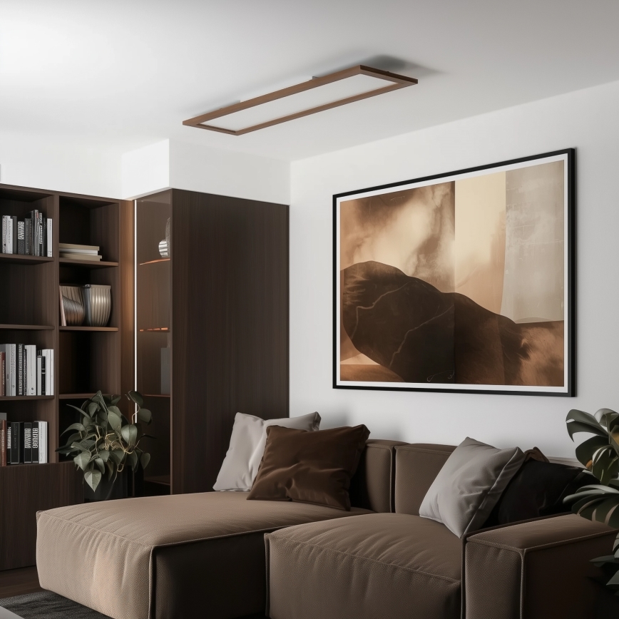 Brilagi - LED Stropní svítidlo SLIMFRAME WOOD LED/58W/230V 124x34 cm tmavě hnědá