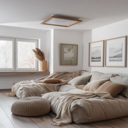 Brilagi - LED Stropní svítidlo SLIMFRAME WOOD LED/58W/230V 64x64 cm hnědá