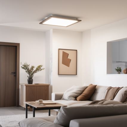 Brilagi - LED Stropní svítidlo SLIMFRAME WOOD LED/58W/230V 64x64 cm tmavě hnědá