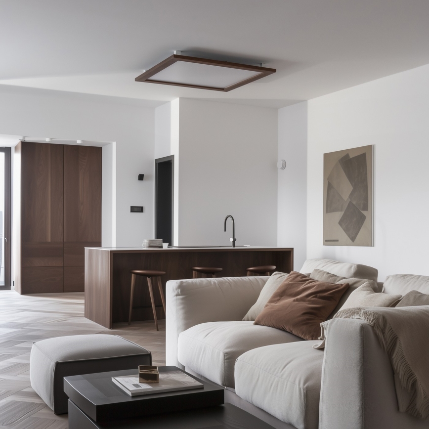 Brilagi - LED Stropní svítidlo SLIMFRAME WOOD LED/58W/230V 64x64 cm tmavě hnědá