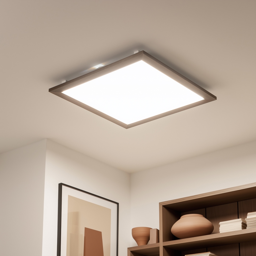 Brilagi - LED Stropní svítidlo SLIMFRAME WOOD LED/58W/230V 64x64 cm tmavě hnědá