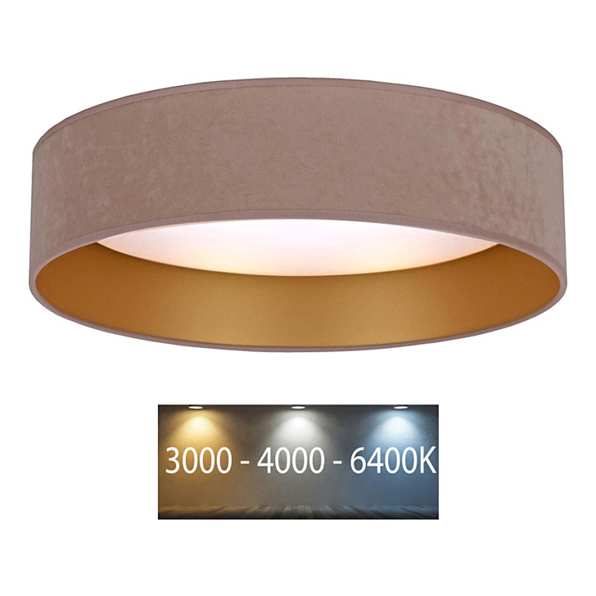 Brilagi - LED Stropní svítidlo VELVET LED/12W/230V pr. 30 cm 3000K/4000K/6400K béžová/zlatá