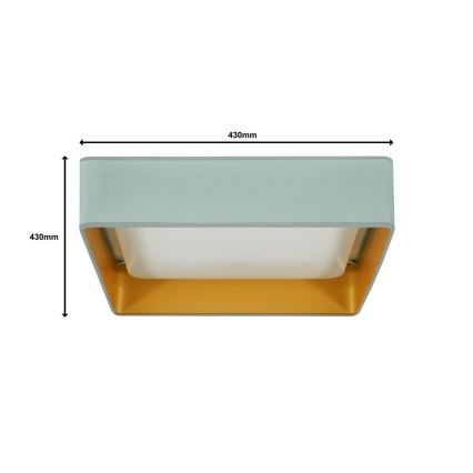 Brilagi - LED Stropní svítidlo VELVET SQUARE LED/24W/230V mintová