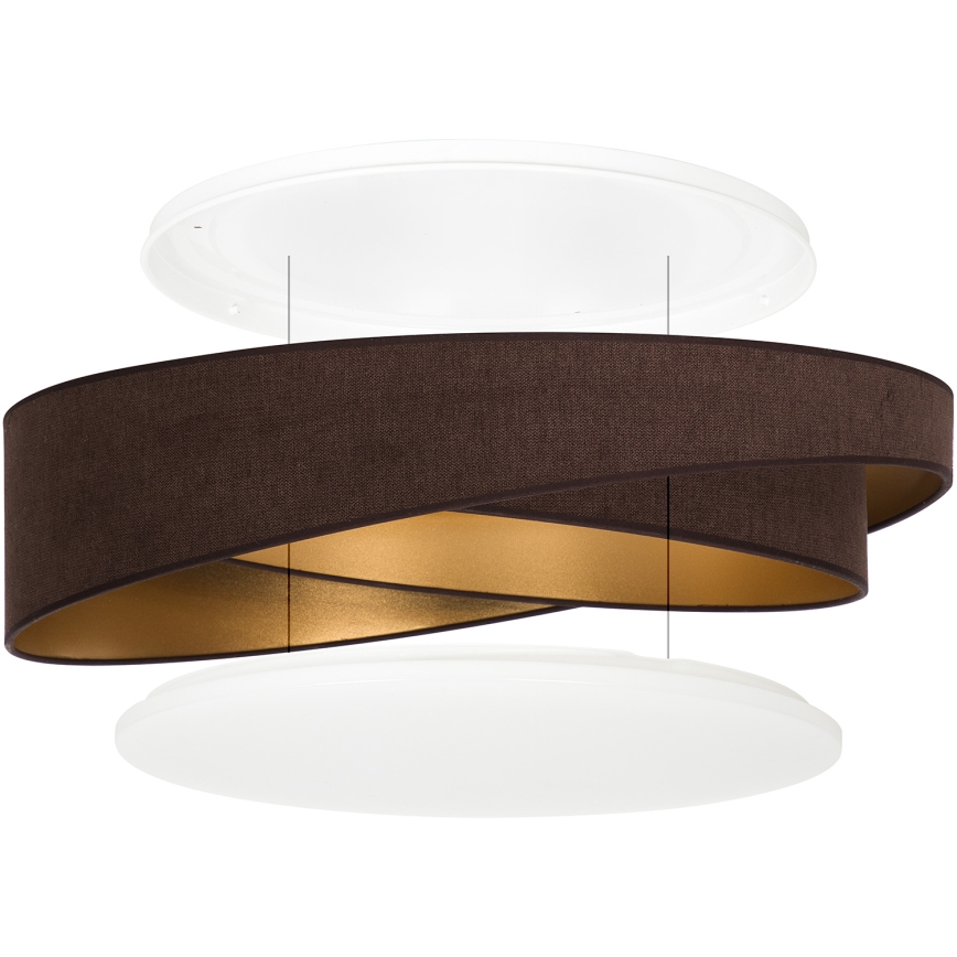 Brilagi - LED Stropní svítidlo VELVET TWIST LED/24W/230V 4000K pr. 55 cm hnědá/zlatá