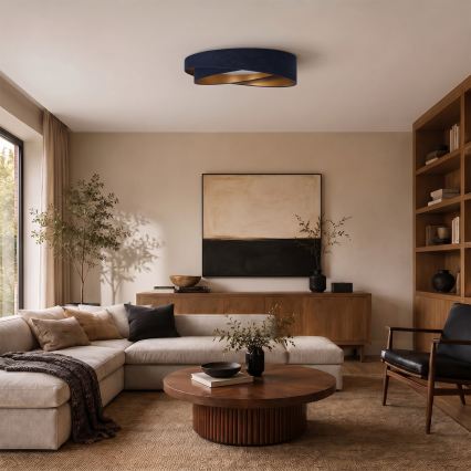 BRILAGI - LED Stropní svítidlo VELVET TWIST LED/24W/230V 4000K pr. 55 cm modrá/zlatá
