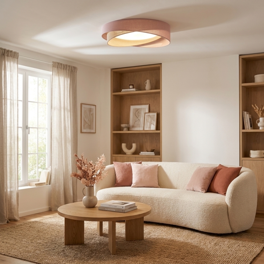 BRILAGI - LED Stropní svítidlo VELVET TWIST LED/24W/230V 4000K pr. 55 cm růžová/béžová