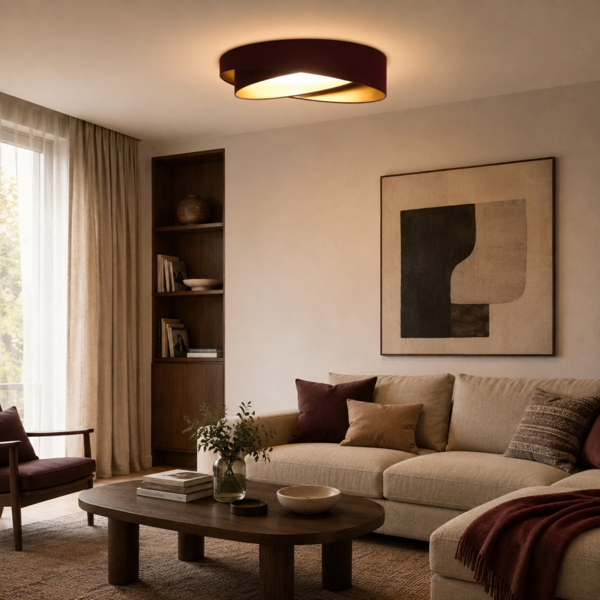 Brilagi - LED Stropní svítidlo VELVET TWIST LED/24W/230V 4000K pr. 55 cm vínová/zlatá