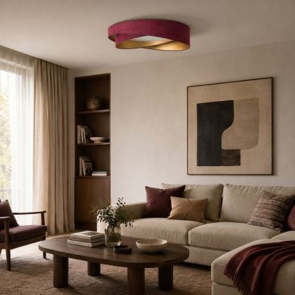 Brilagi - LED Stropní svítidlo VELVET TWIST LED/24W/230V 4000K pr. 55 cm vínová/zlatá