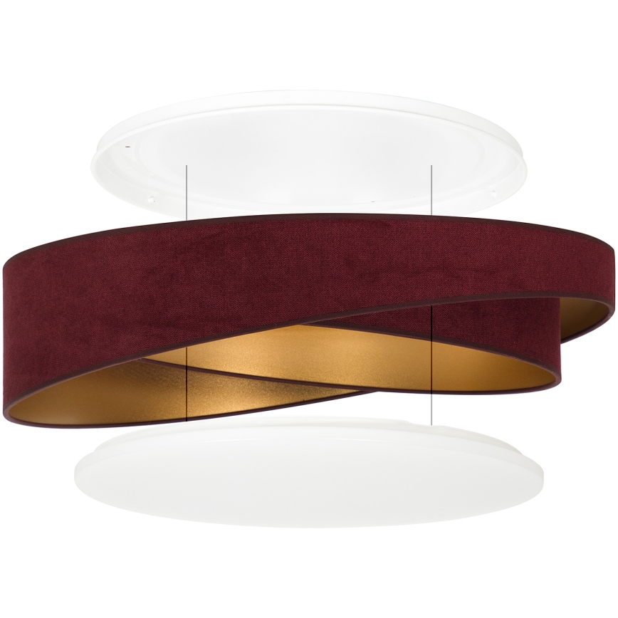 Brilagi - LED Stropní svítidlo VELVET TWIST LED/24W/230V 4000K pr. 55 cm vínová/zlatá