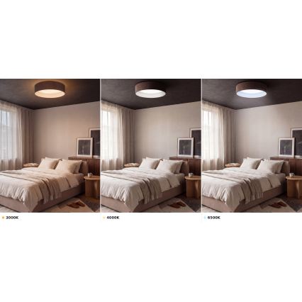 Brilagi - LED Stropní svítidlo VELVET VARI LED/24W/230V 3000/4000/6500K pr. 45 cm hnědá