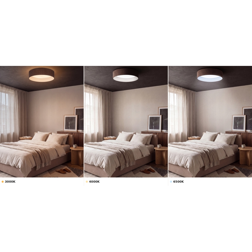Brilagi - LED Stropní svítidlo VELVET VARI LED/24W/230V 3000/4000/6500K pr. 45 cm hnědá