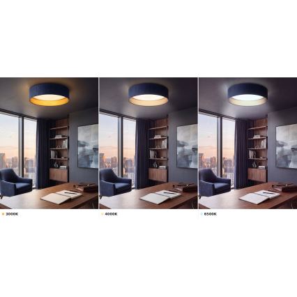 BRILAGI - LED Stropní svítidlo VELVET VARI LED/24W/230V 3000/4000/6500K pr. 45 cm modrá/zlatá