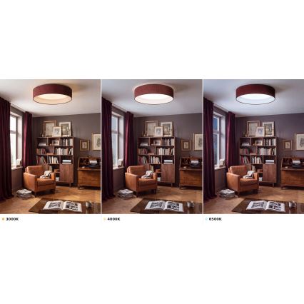 Brilagi - LED Stropní svítidlo VELVET VARI LED/24W/230V 3000/4000/6500K pr. 45 cm vínová