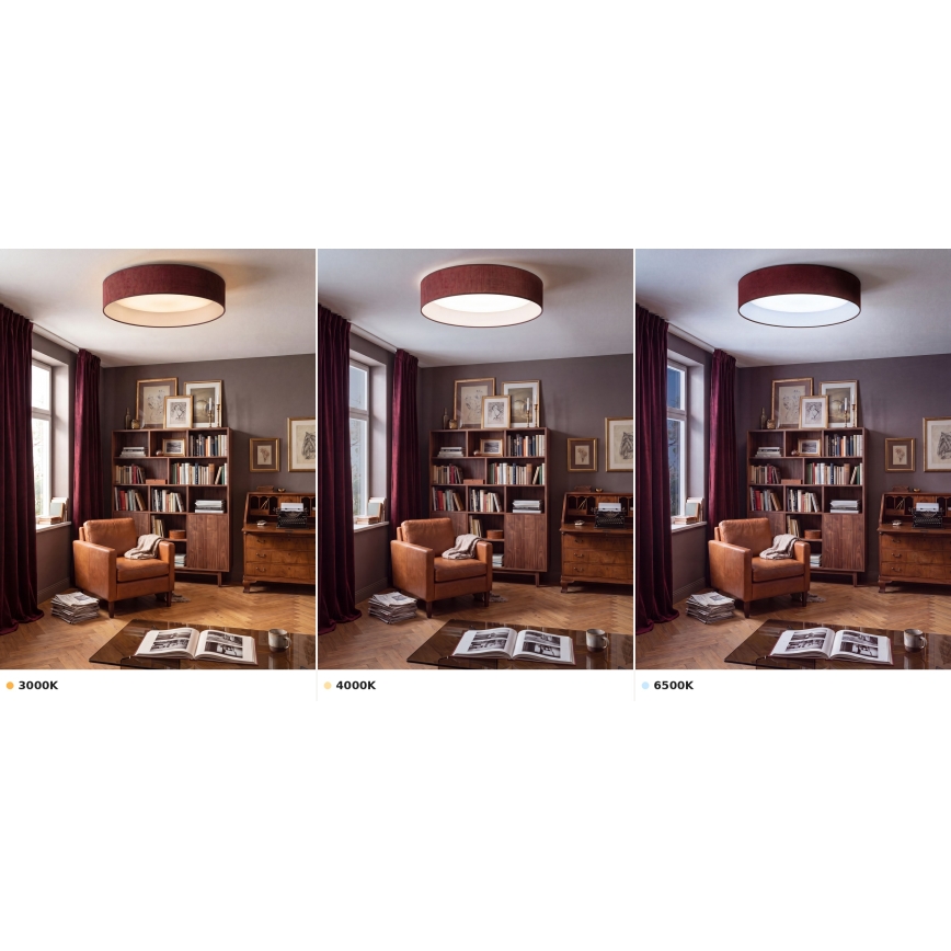 Brilagi - LED Stropní svítidlo VELVET VARI LED/24W/230V 3000/4000/6500K pr. 45 cm vínová