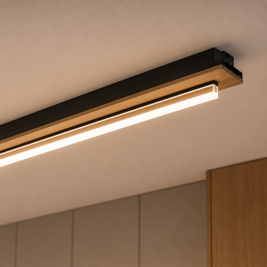 Brilagi - LED Stropní svítidlo WOODY FLAT LED/25W/230V 118 cm dub/černá