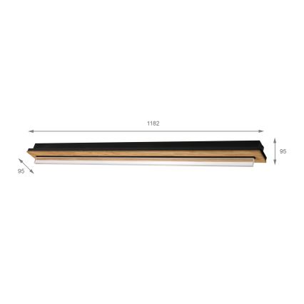 Brilagi - LED Stropní svítidlo WOODY FLAT LED/25W/230V 118 cm dub/černá