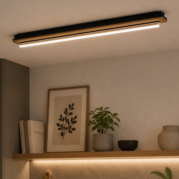 Brilagi - LED Stropní svítidlo WOODY FLAT LED/25W/230V dub/černá
