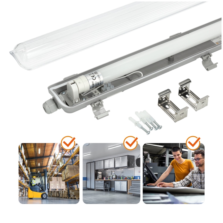 Brilagi - LED Technické zářivkové svítidlo OPTIMA T8 1xG13/18W/230V 4000K IP65 128 cm