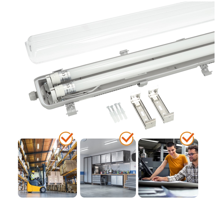 Brilagi - LED technické zářivkové svítidlo OPTIMA T8 2xG13/9W/230V 4000K IP65 67,5 cm