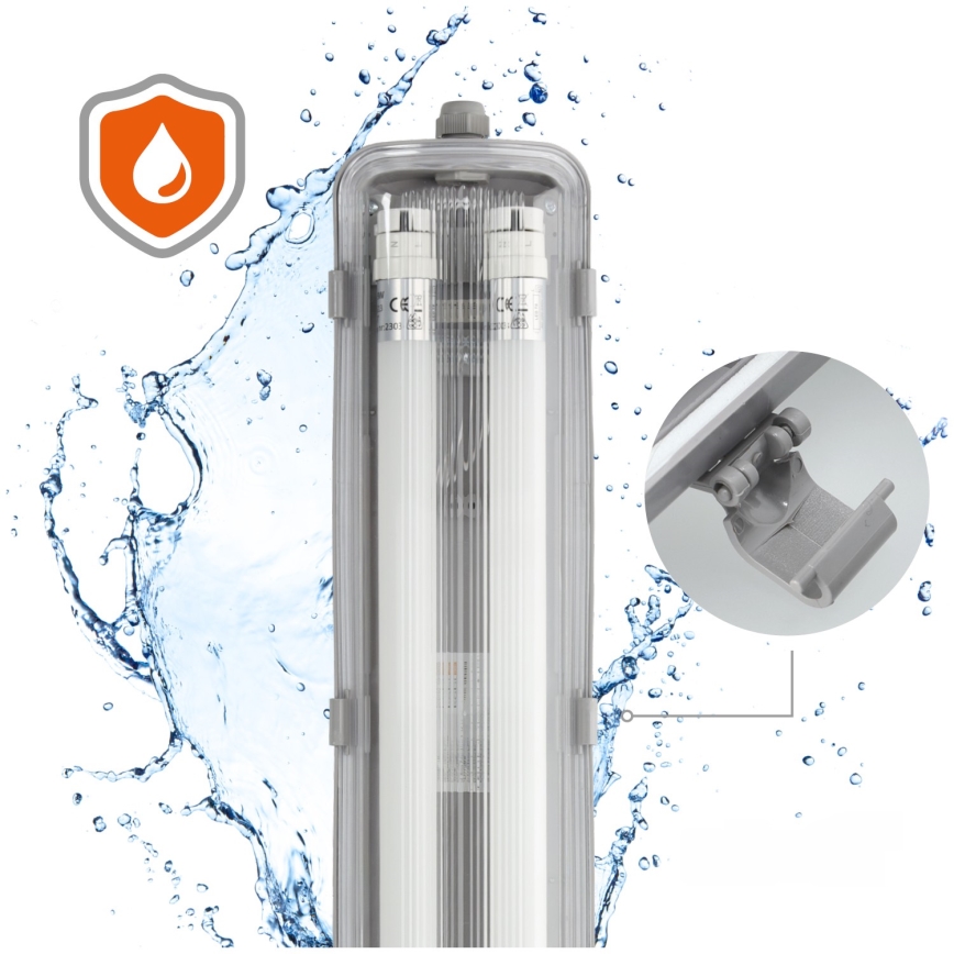 Brilagi - LED technické zářivkové svítidlo OPTIMA T8 2xG13/9W/230V 4000K IP65 67,5 cm