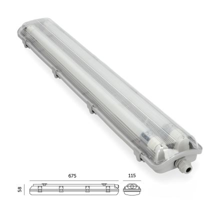 Brilagi - LED technické zářivkové svítidlo OPTIMA T8 2xG13/9W/230V 4000K IP65 67,5 cm