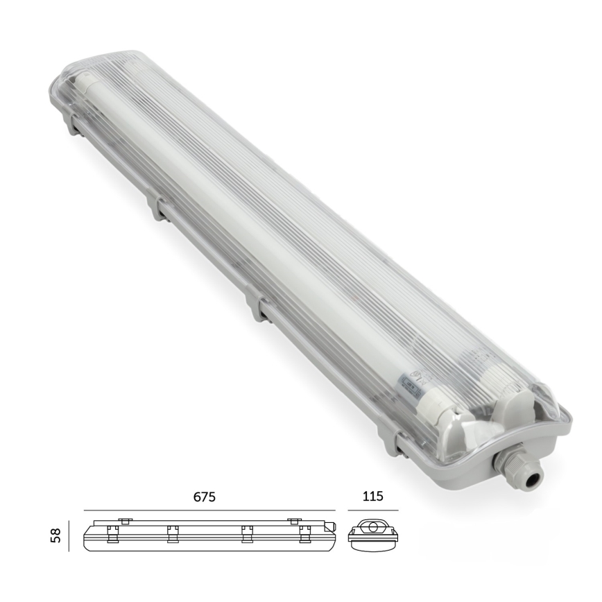 Brilagi - LED technické zářivkové svítidlo OPTIMA T8 2xG13/9W/230V 4000K IP65 67,5 cm
