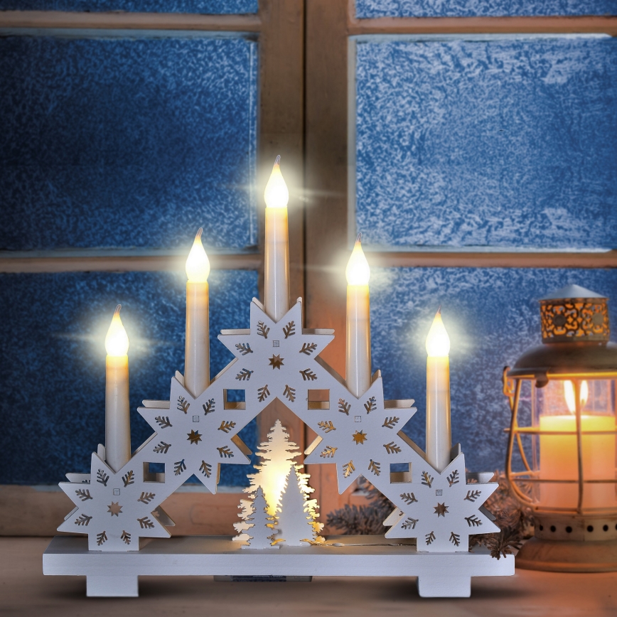 Brilagi - LED Vánoční svícen 5xLED/2xAA