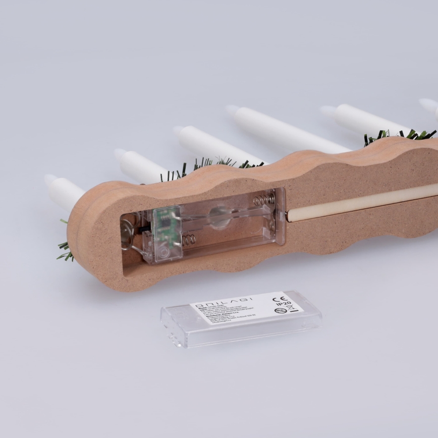 BRILAGI - LED Vánoční svícen 7xLED/2xAA béžová/bílá