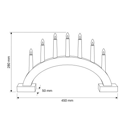BRILAGI - LED Vánoční svícen 7xLED/2xAA bílá