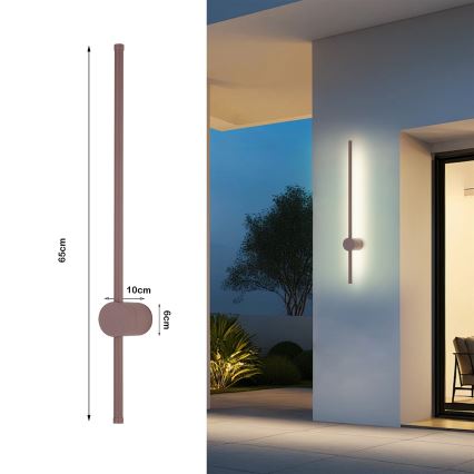 Brilagi - LED Venkovní nástěnné svítidlo AURA LED/12W/230V 3000K IP54 65 cm hnědá CRI 90