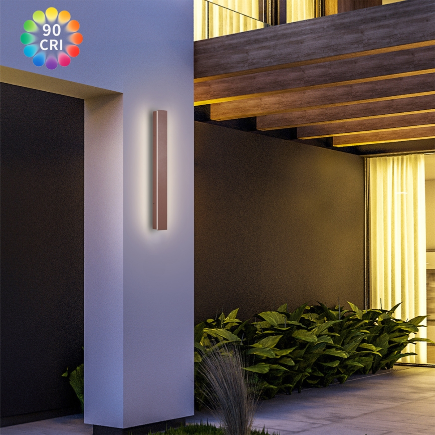 Brilagi - LED Venkovní nástěnné svítidlo LINEAR LED/12W/230V 3000K IP65 50 cm hnědá CRI 90