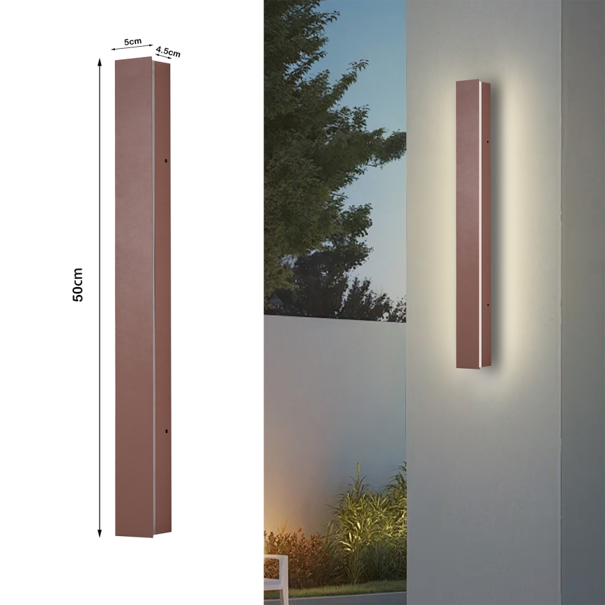 Brilagi - LED Venkovní nástěnné svítidlo LINEAR LED/12W/230V 3000K IP65 50 cm hnědá CRI 90