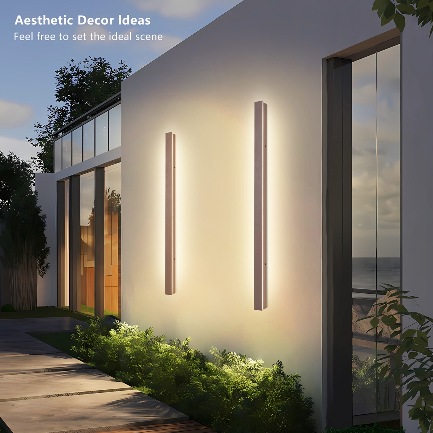 Brilagi - LED Venkovní nástěnné svítidlo LINEAR LED/22W/230V 3000K IP65 100 cm hnědá CRI 90