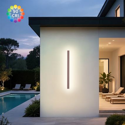 Brilagi - LED Venkovní nástěnné svítidlo LINEAR LED/22W/230V 3000K IP65 100 cm hnědá CRI 90