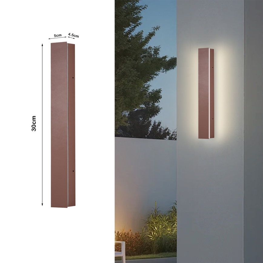 Brilagi - LED Venkovní nástěnné svítidlo LINEAR LED/8W/230V 3000K IP65 30 cm hnědá CRI 90