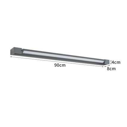 Brilagi - LED Venkovní nástěnné svítidlo AQUA LINE LED/24W/230V 90 cm IP44 antracit CRI 90